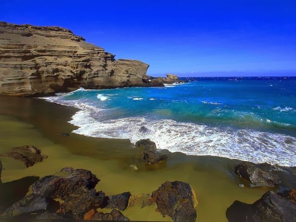 Papakolea Beach, Hawaïi